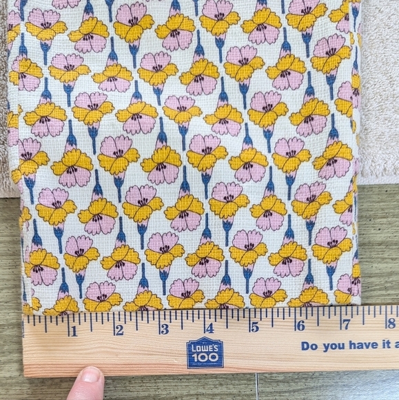 Zara Trafaluc Yellow Pink Floral High Rise Stretch Cropped Pants Size Medium - Picture 9 of 10